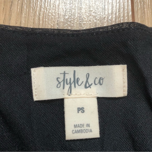 Women’s Style & co Black Floral Embroidery Long sleeve blouse top size S - Picture 12 of 14